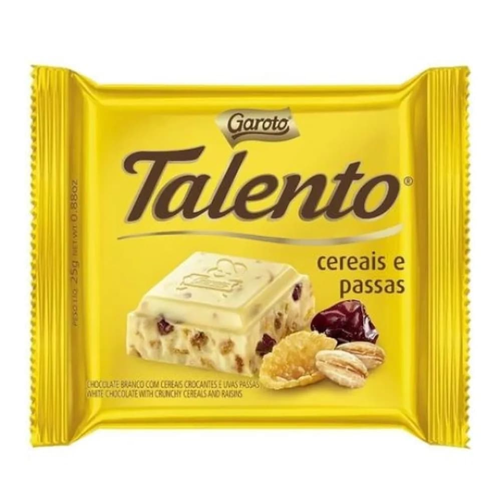 Chocolate 25g talento garoto br c/passa
