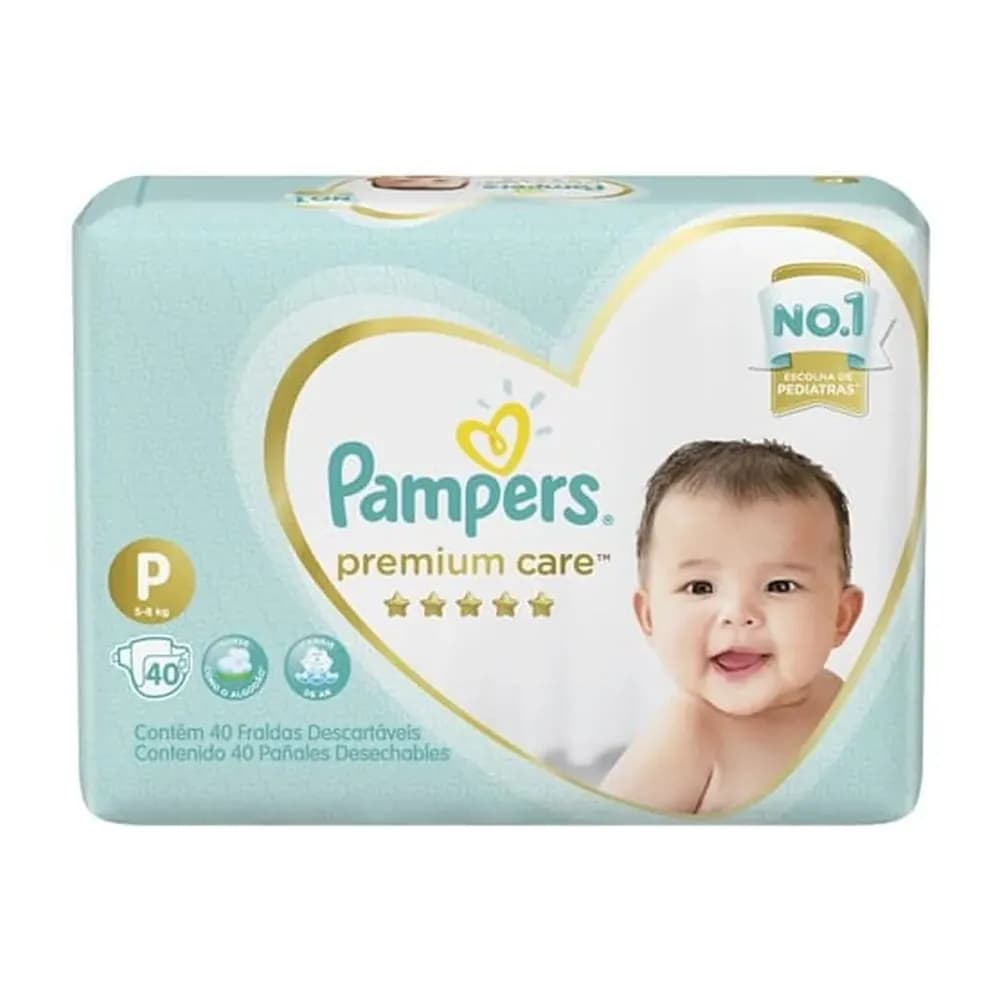 Fralda descartavel p pampers premium care pacote 40un