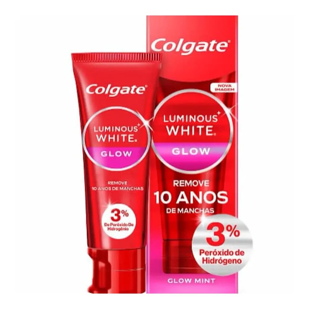 Creme dental clareador luminous white glow colgate 70g