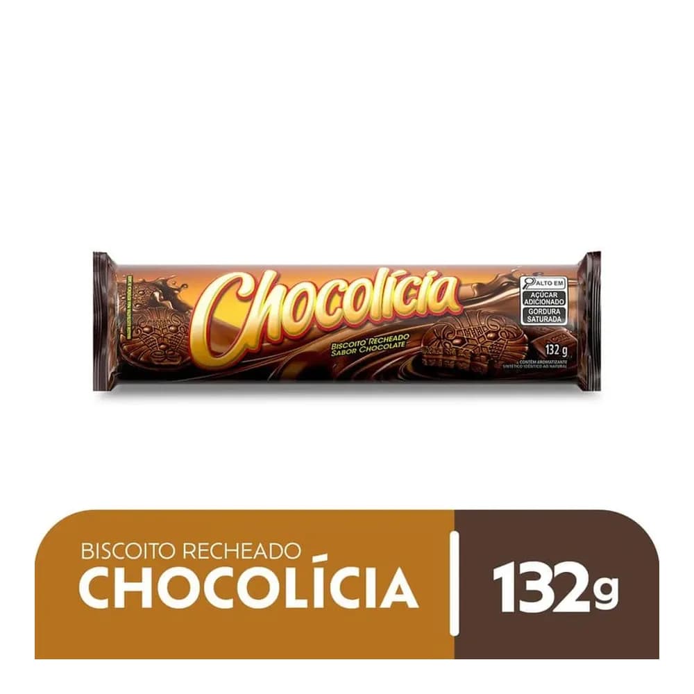 Biscoito recheio chocolate chocolicia 132g