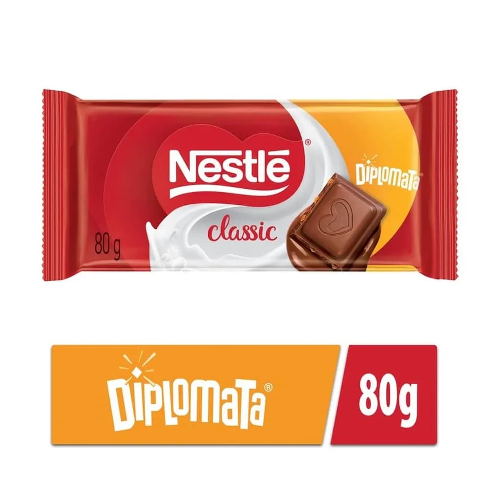 Chocolate em barra crocante diplomata 80g
