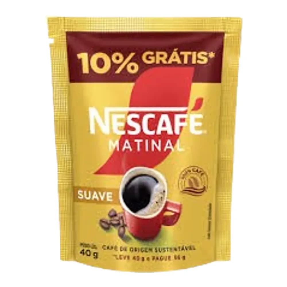 Nescafé solúvel nestlé matinal sache 10% de desconto 40g