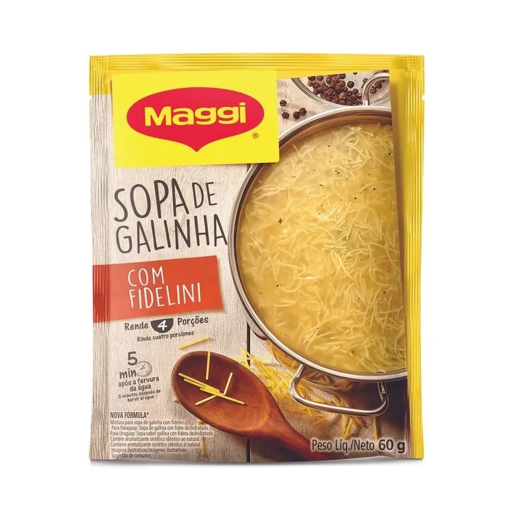 Sopa de galinha com fidelini maggi 60g