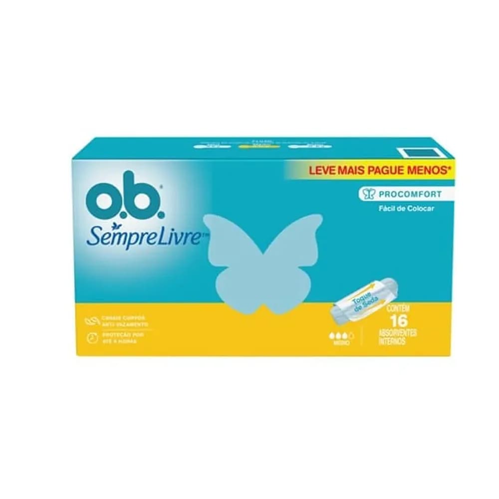 Absorvente interno sempre livre medio o.b. 16un