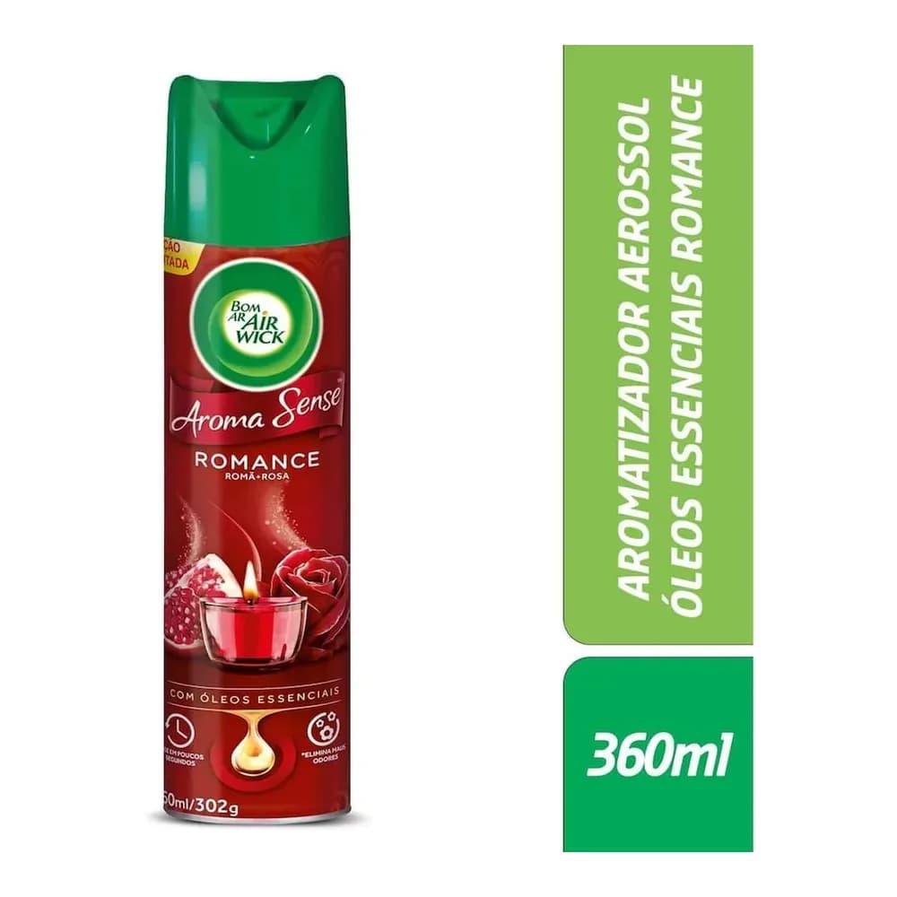 Neutralizador de odores romance bom ar aroma sense frasco embalagem economica 360ml