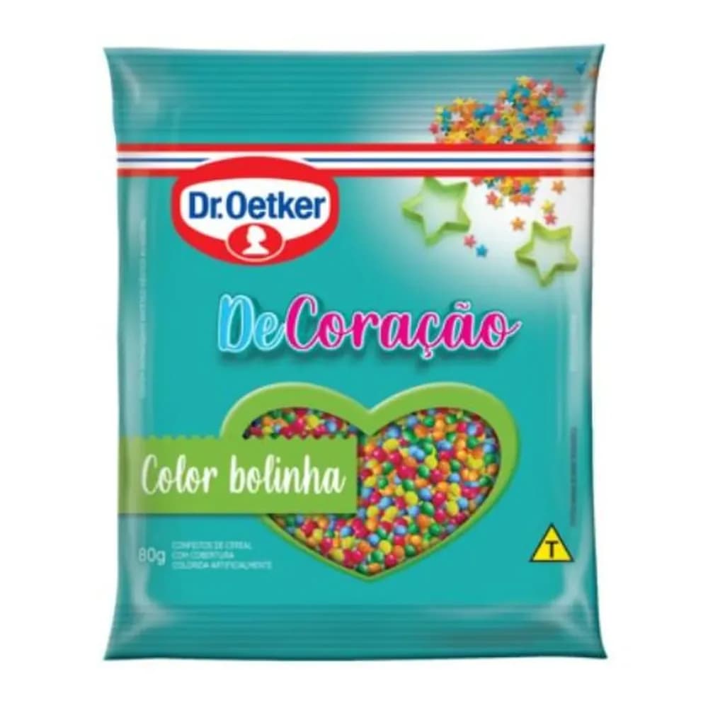 Confeito bolinha colorida chocolate dr oetker embalagem 80g