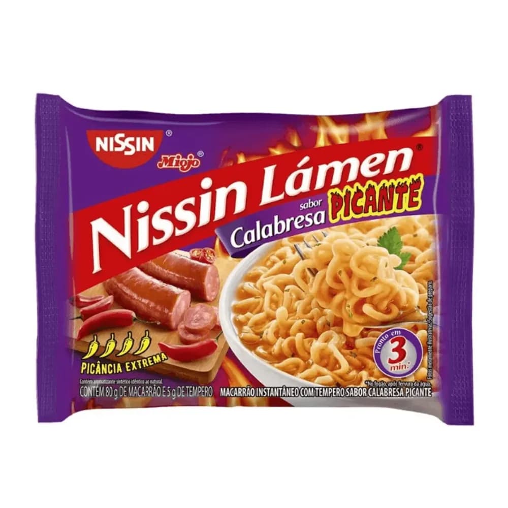 Macarrão instantâneo calabresa picante nissin 85g