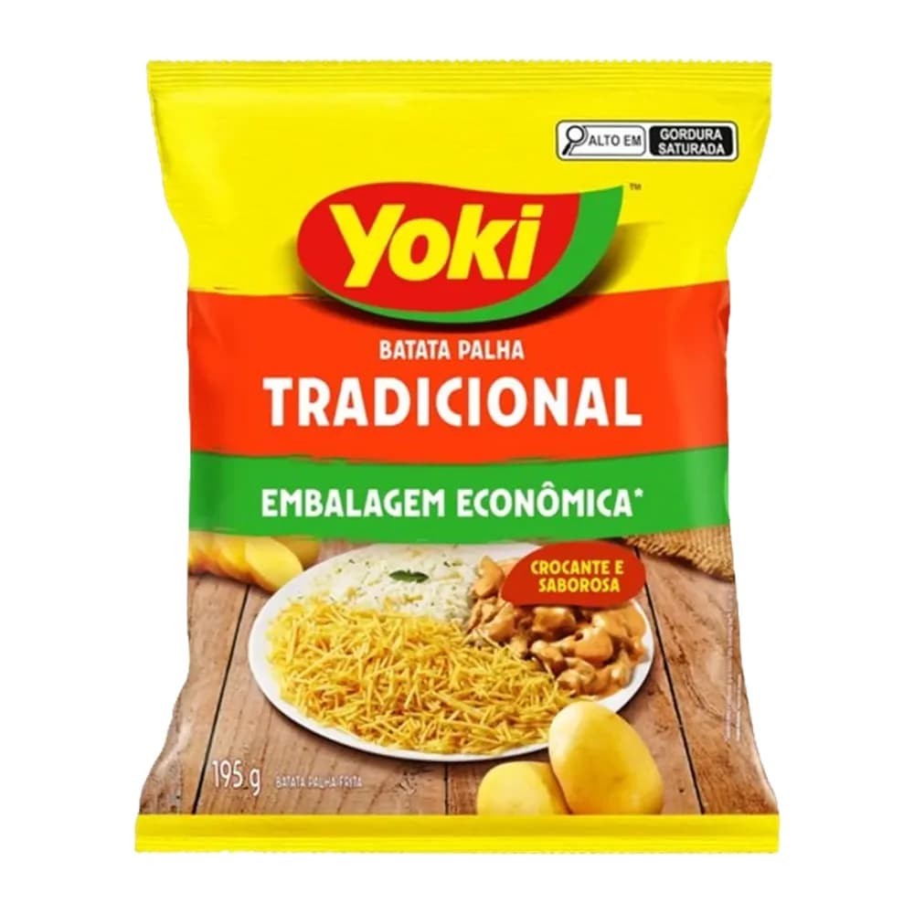 Batata palha tradicional yoki pacote 195g embalagem economica
