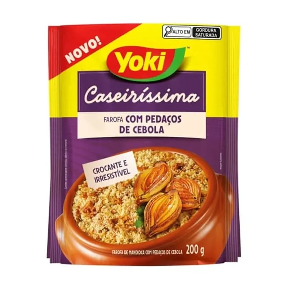 Farofa de mandioca com pedacos de cebola crocante yoki 200g