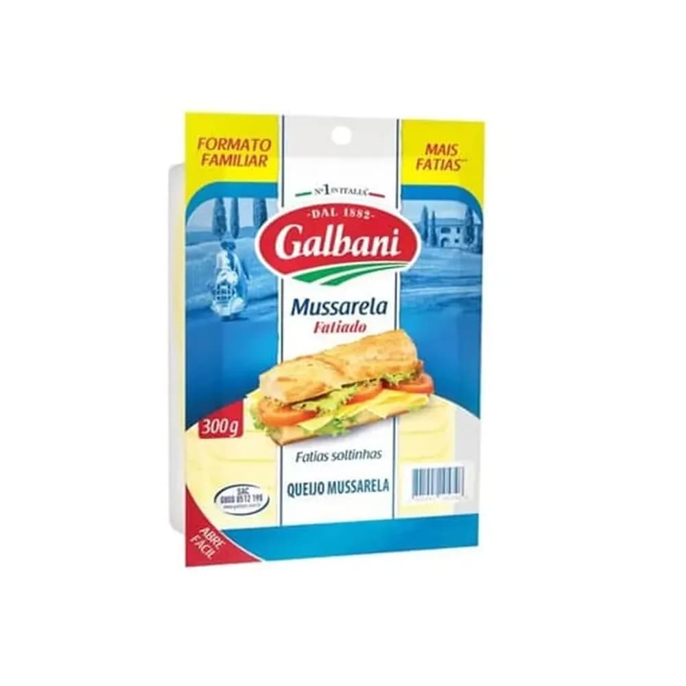 Queijo mussarela fatiado galbani 300g
