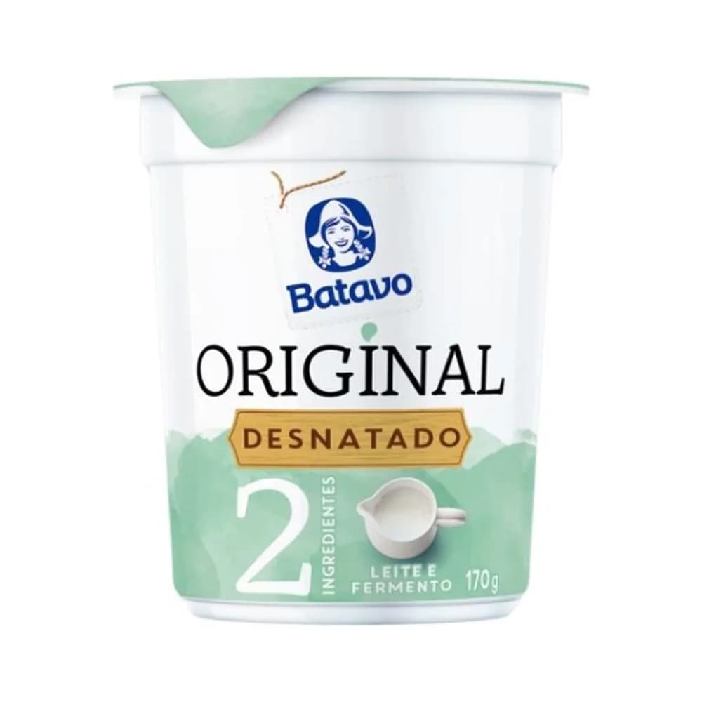 Iogurte desnatado natural batavo 160g