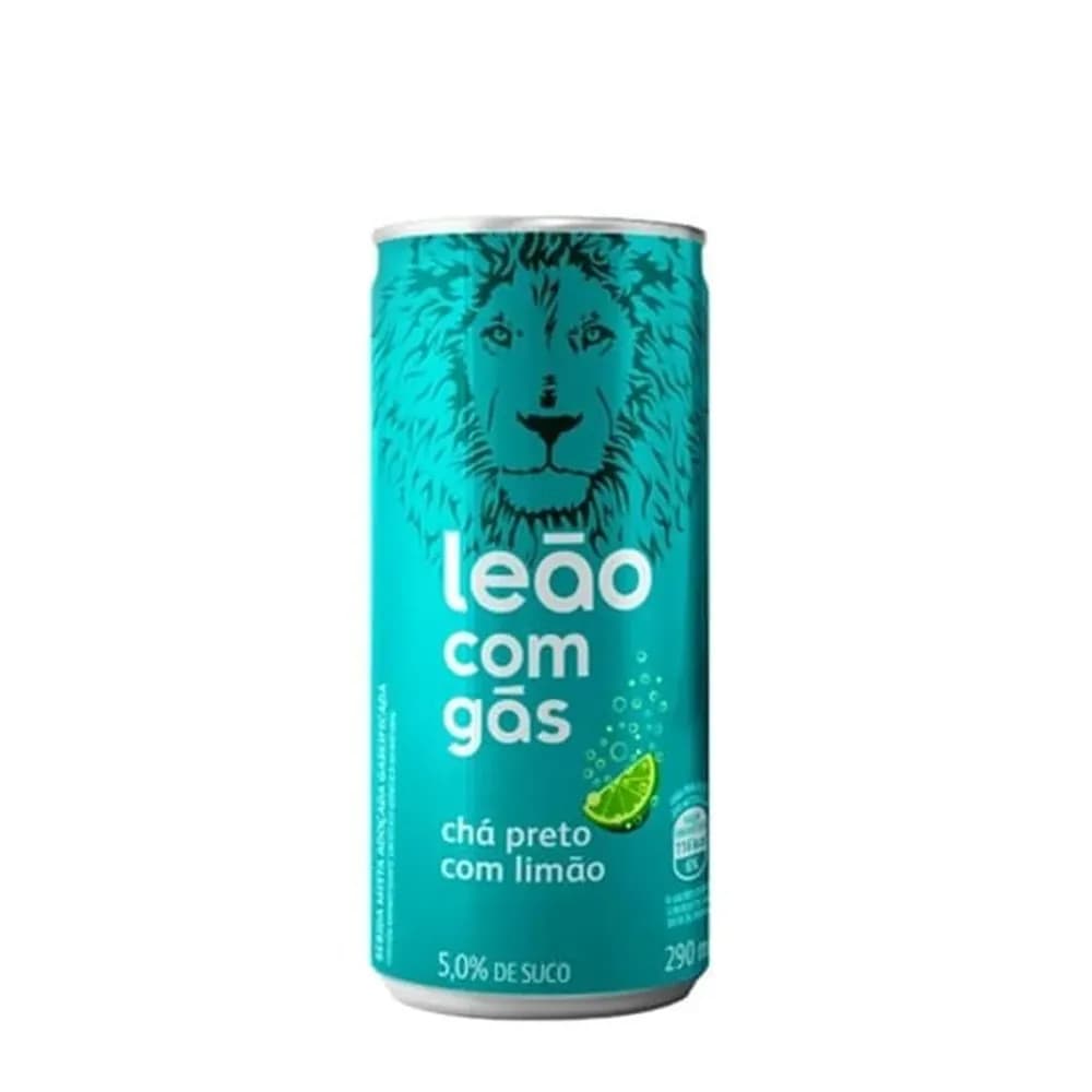 Cha preto com limao ice tea leao com gas lata 290ml
