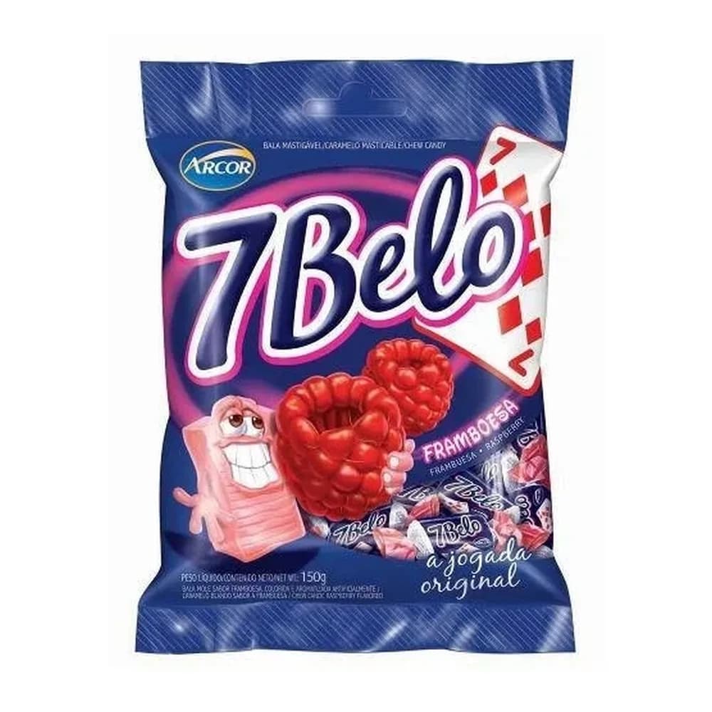 Bala arcor 7belo framboesa 90g