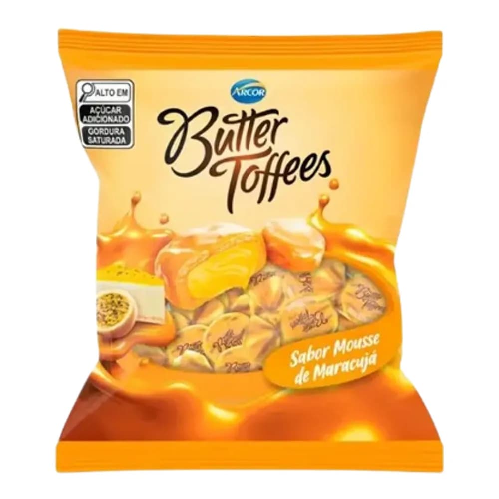 Bala arcor butter toffee maracuja 90g