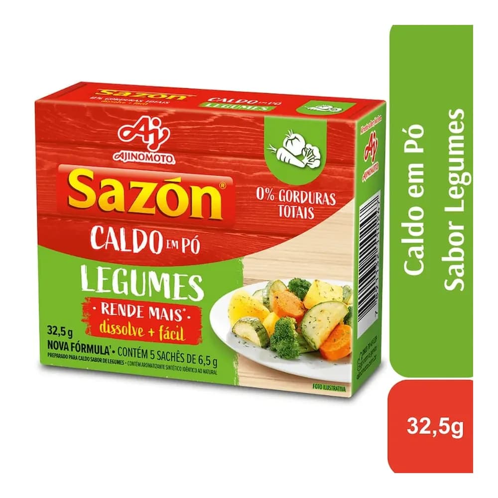 Tempero caldo de legumes sazon ajinomoto 32,5g