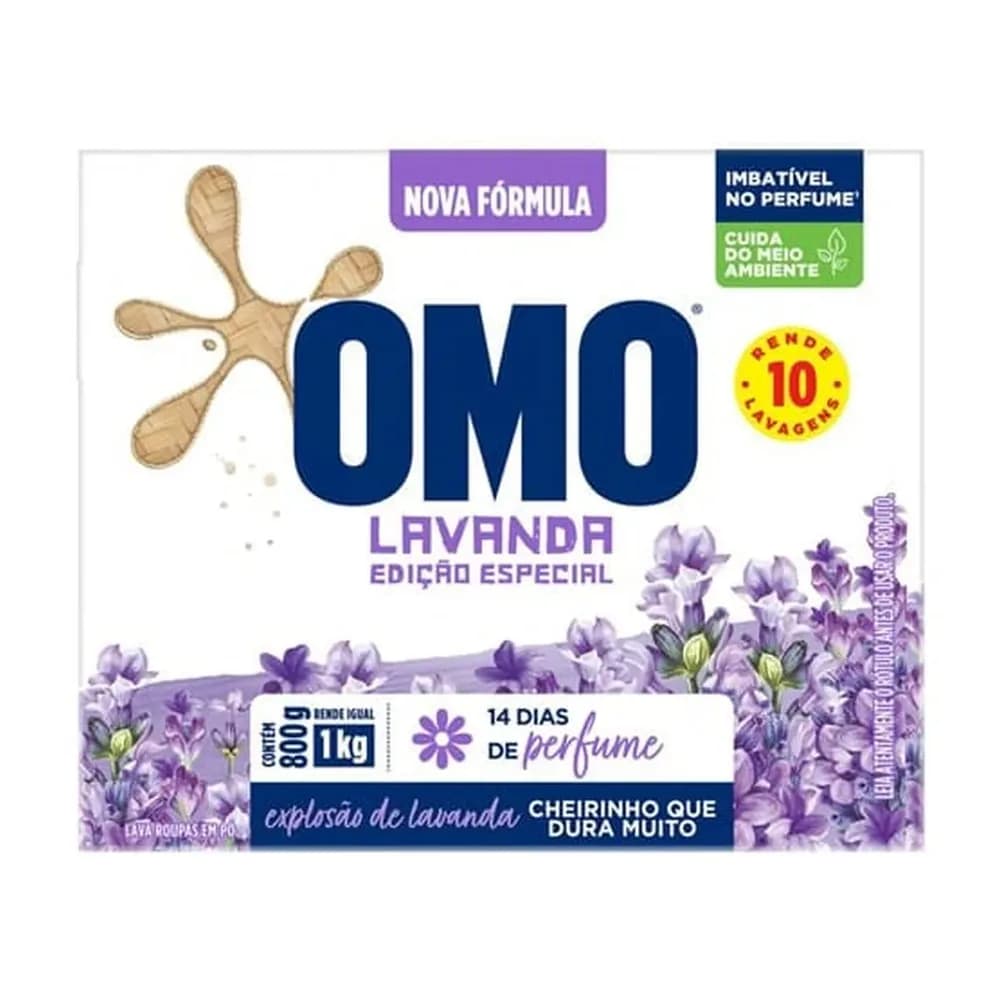 Lava-roupas em po lavanda omo 800g