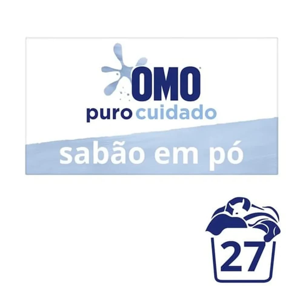Lava roupas em po puro cuidado omo 2,2kg