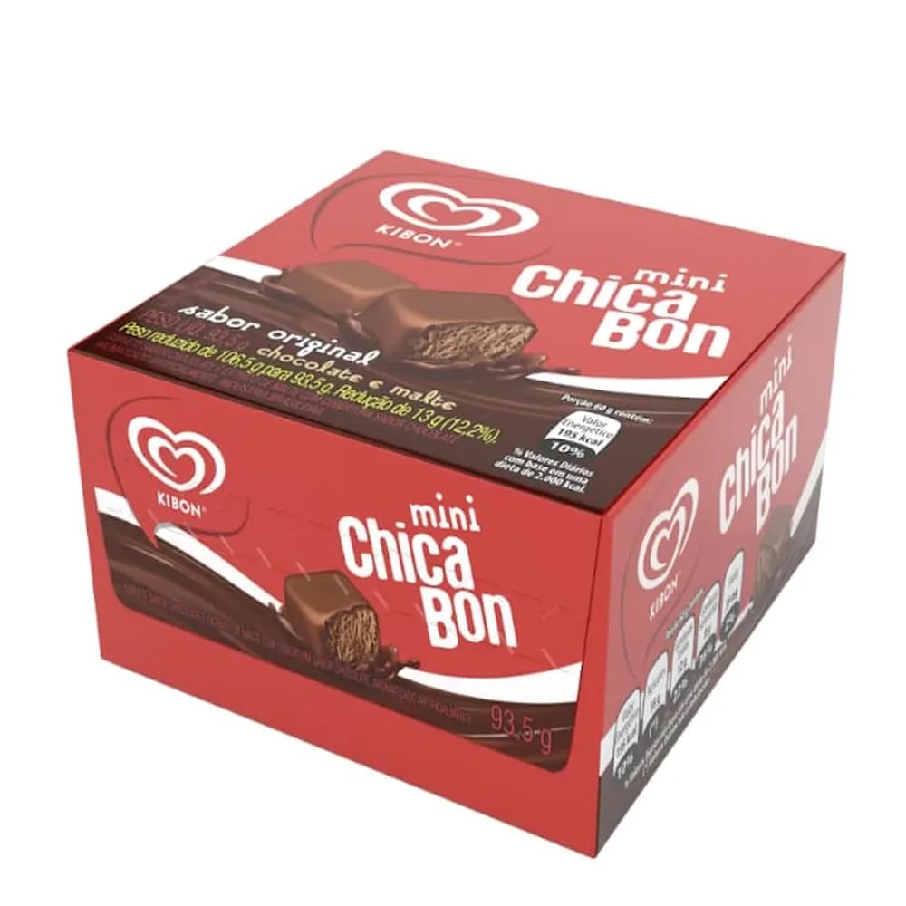 Mini sorvete chicabon com cobertura de chocolate kibon 92g