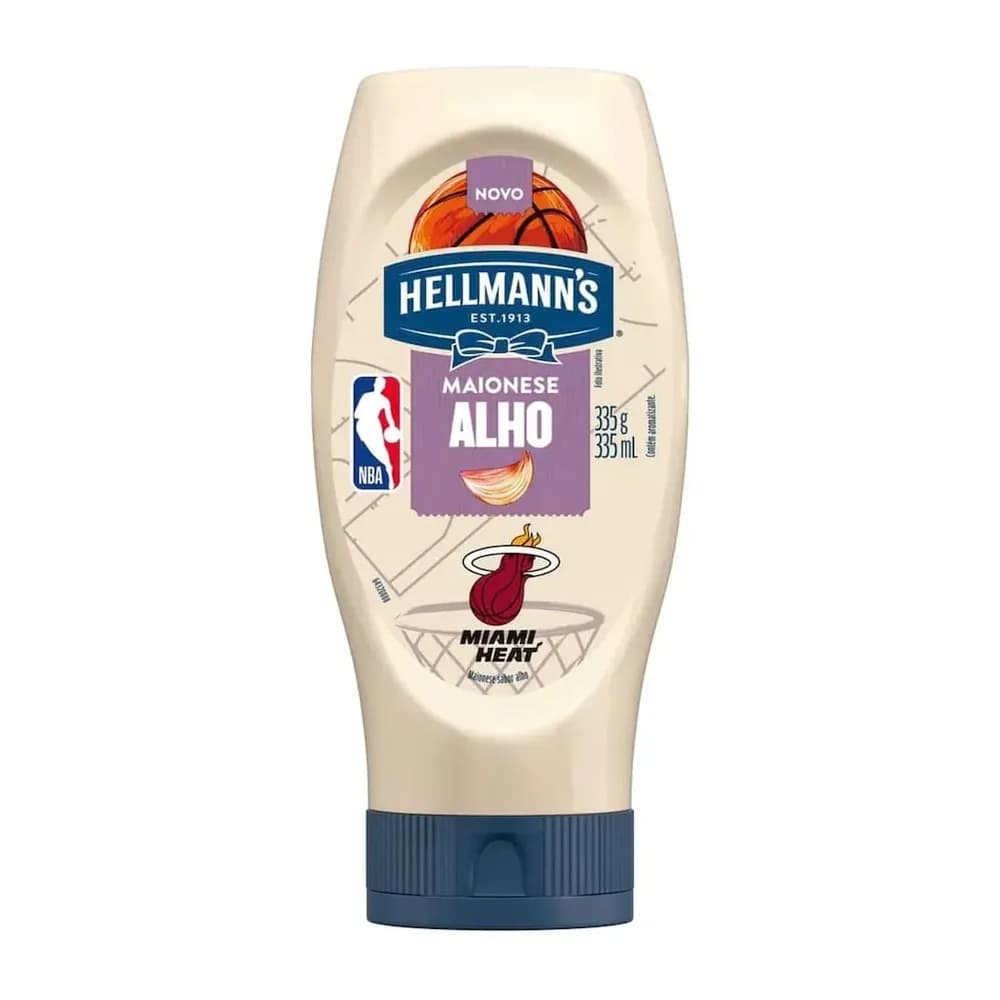 Maionese alho nba miami squeeze heat hellmanns 335g