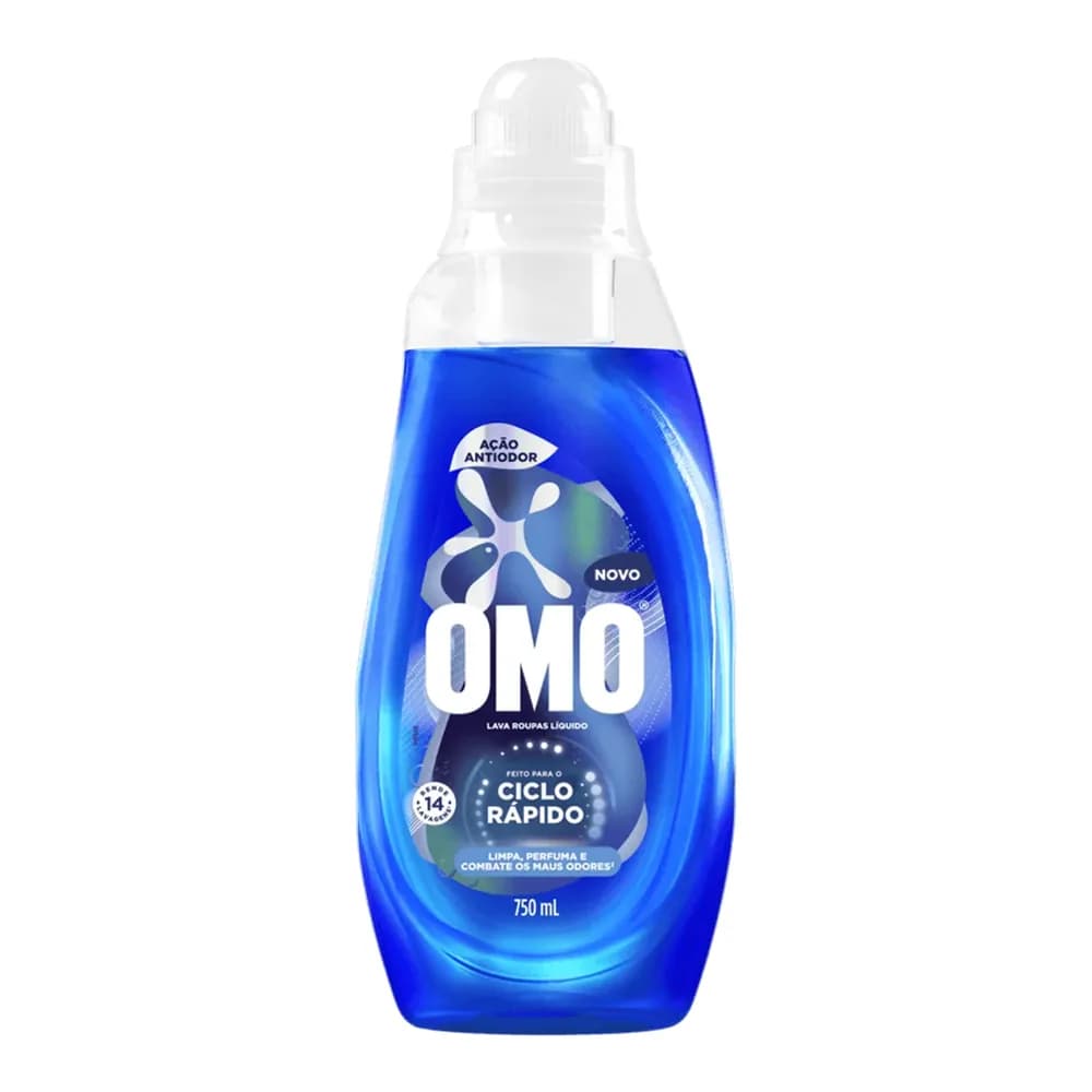 Lava roupas liquido omo ciclo rapido antiodor 750ml