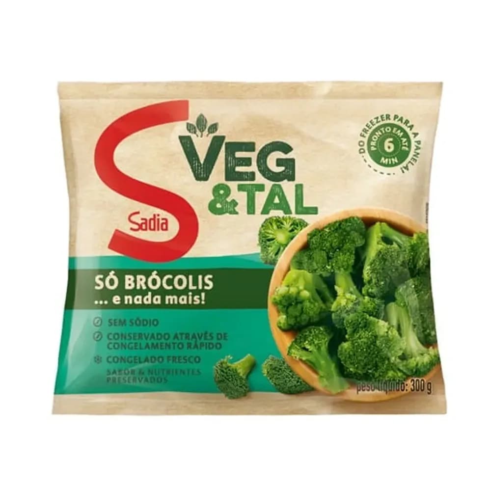Brocolis congelado sadia veg & tal 300g