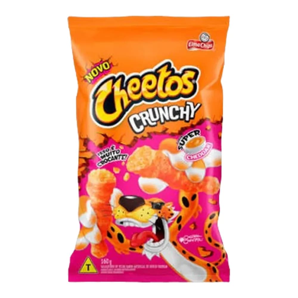 Salgadinho de milho crunchy super cheddar elma chips cheetos pacote 160g