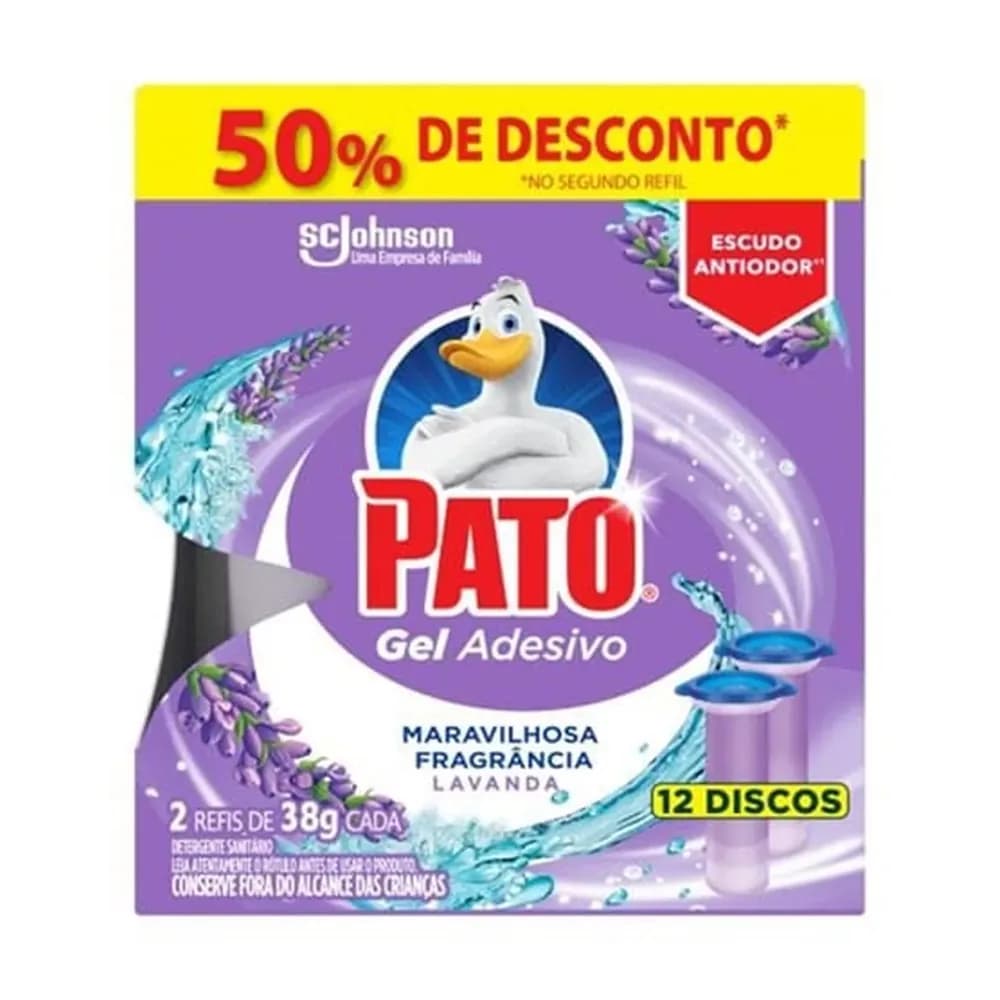Gel adesivo lavanda oferta refil pato 38g com 2un