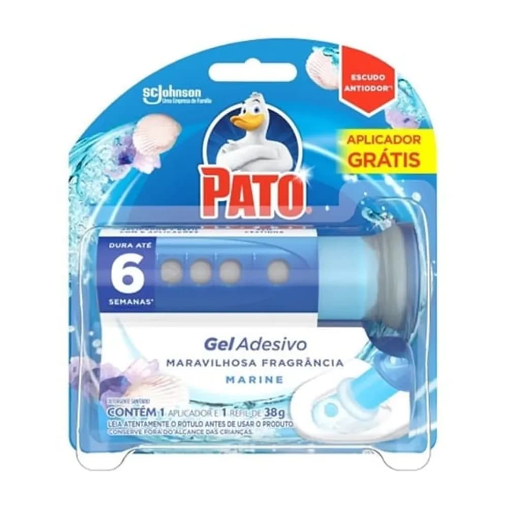 Desodorizador sanitario gel adesivo marine pato refil 6 discos aparelho gratis
