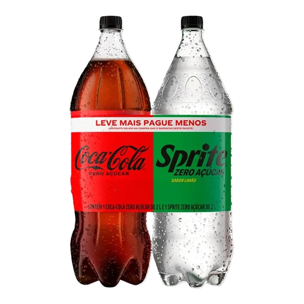 Pack refrigerante coca cola zero + sprite zero 2l