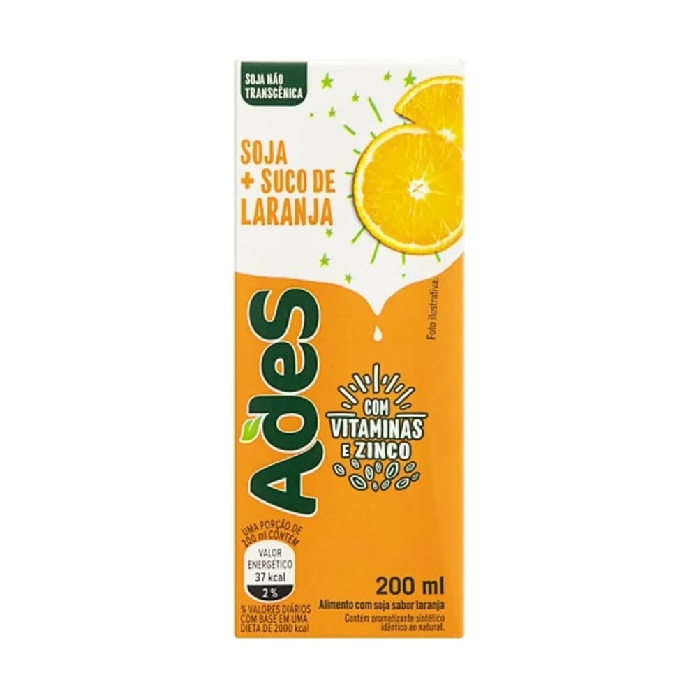 Bebida a base de soja sabor pessego ades 200ml