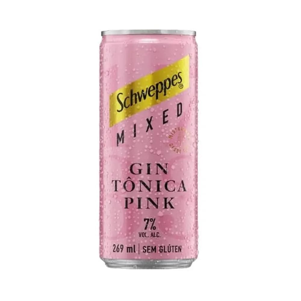 Bebida mista gin e tonica pink schweppes 269ml