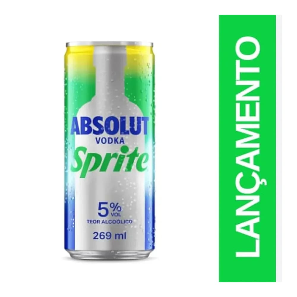 Bebida absolut lt 269ml vodka sprite