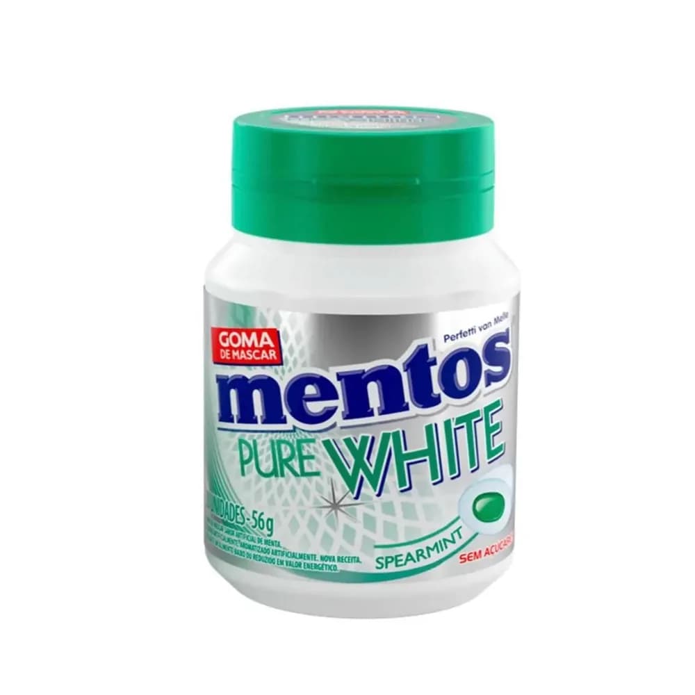 Goma de mascar white spearmint mentos 56g