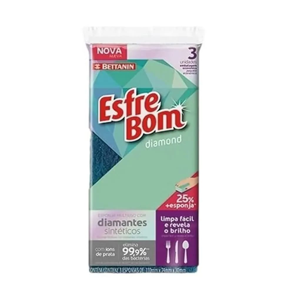 Esponja diamond esfrebom com 3un