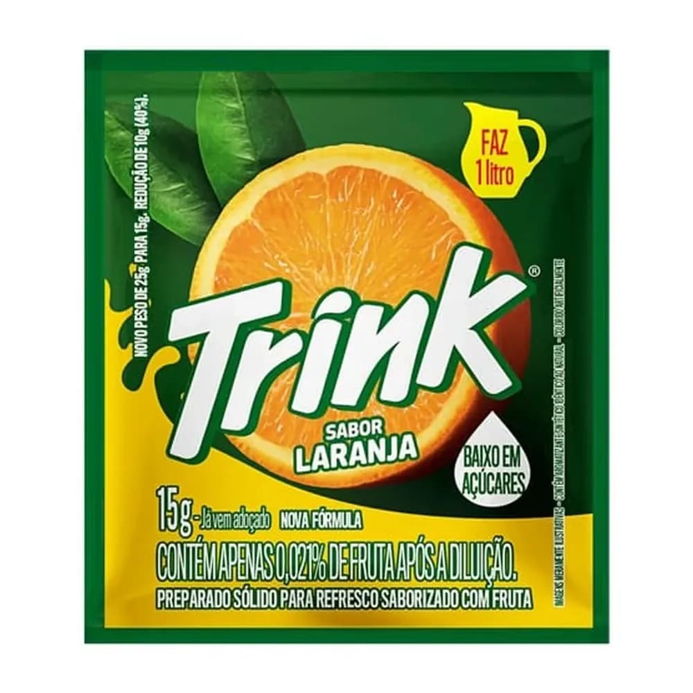 Refresco em po sabor laranja trink 15g
