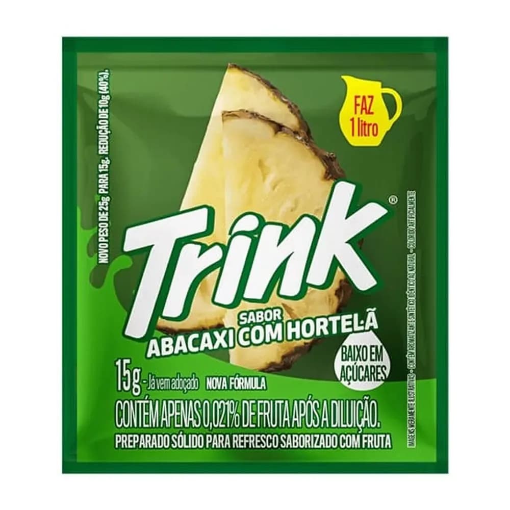 Suco em po sabor abacaxi com hortela trink 15g
