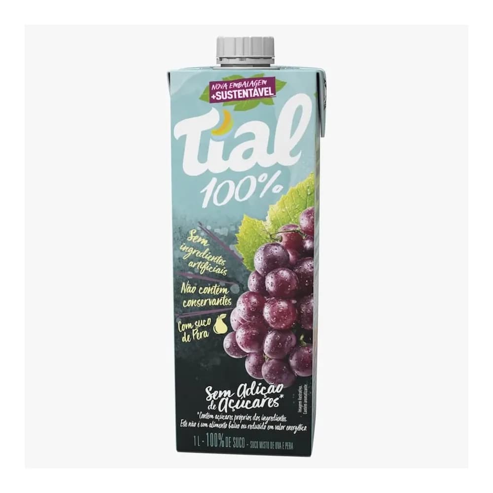 Suco misto 100% integral uva e pera tial 1l