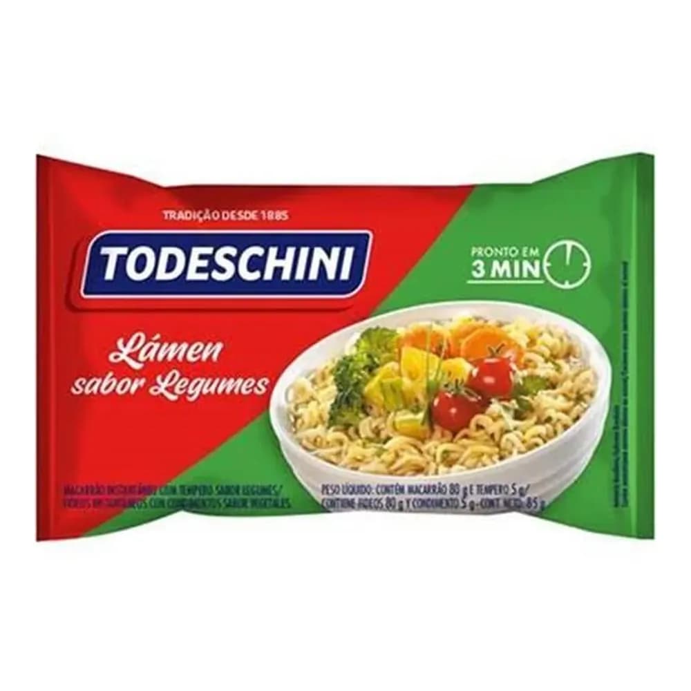Macarrao instantaneo de legumes todeschini 85g