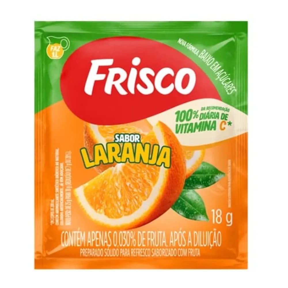 Refresco em po laranja frisco 18g