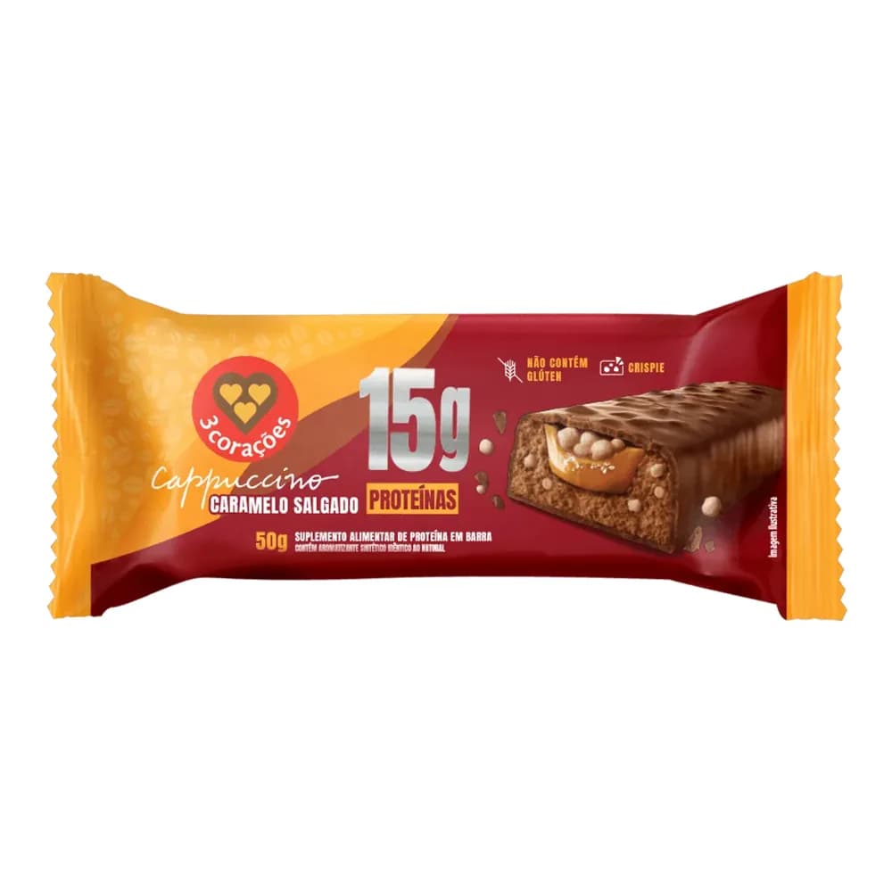 Barra de proteina cappuccino caramelo salgado 3 coracoes 50g