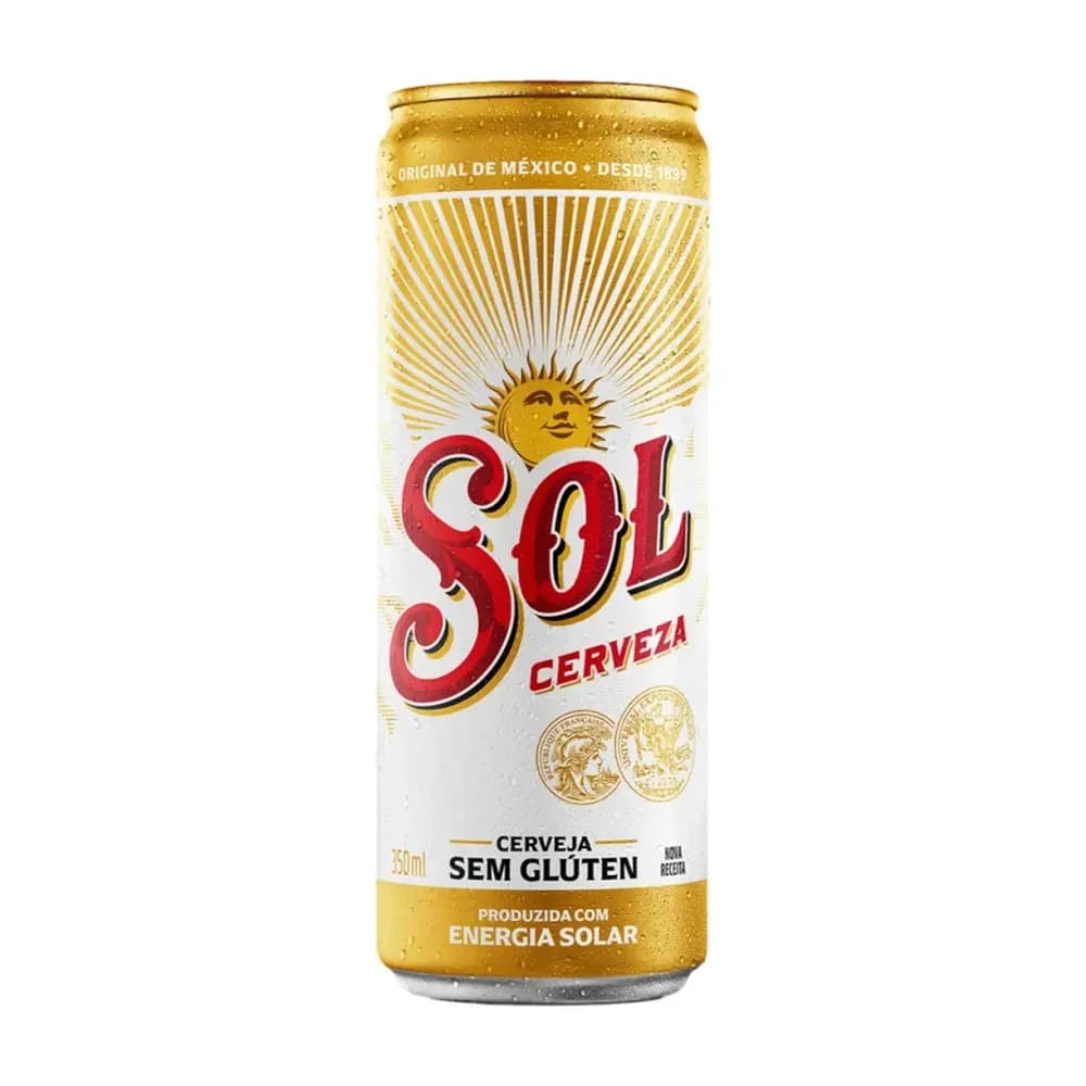 Cerveja premium sol 350ml sleek