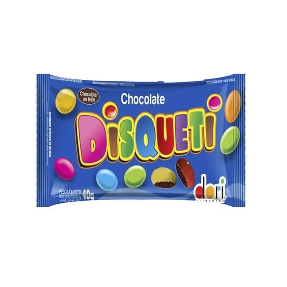 Chocolate disqueti ao leite dori pacote 40g