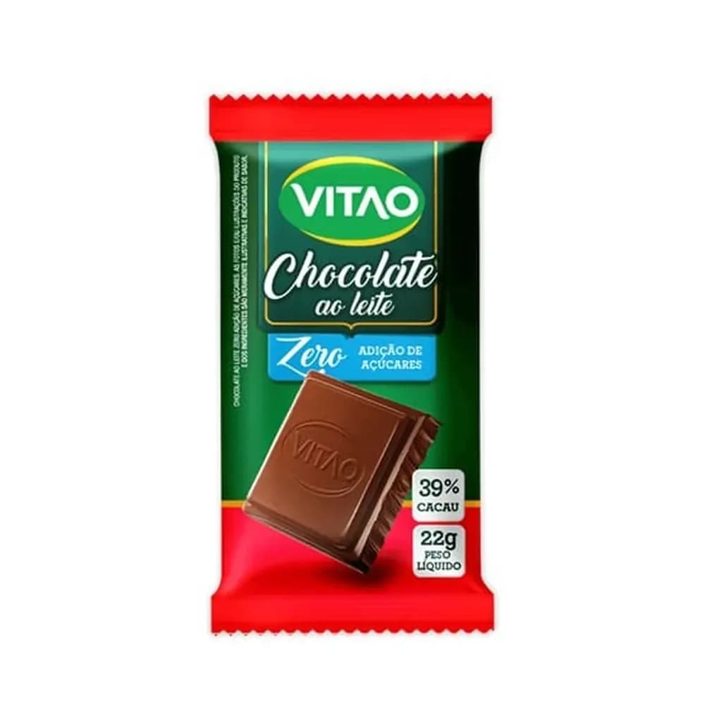 Chocolate ao leite vitao zero acucar 22g