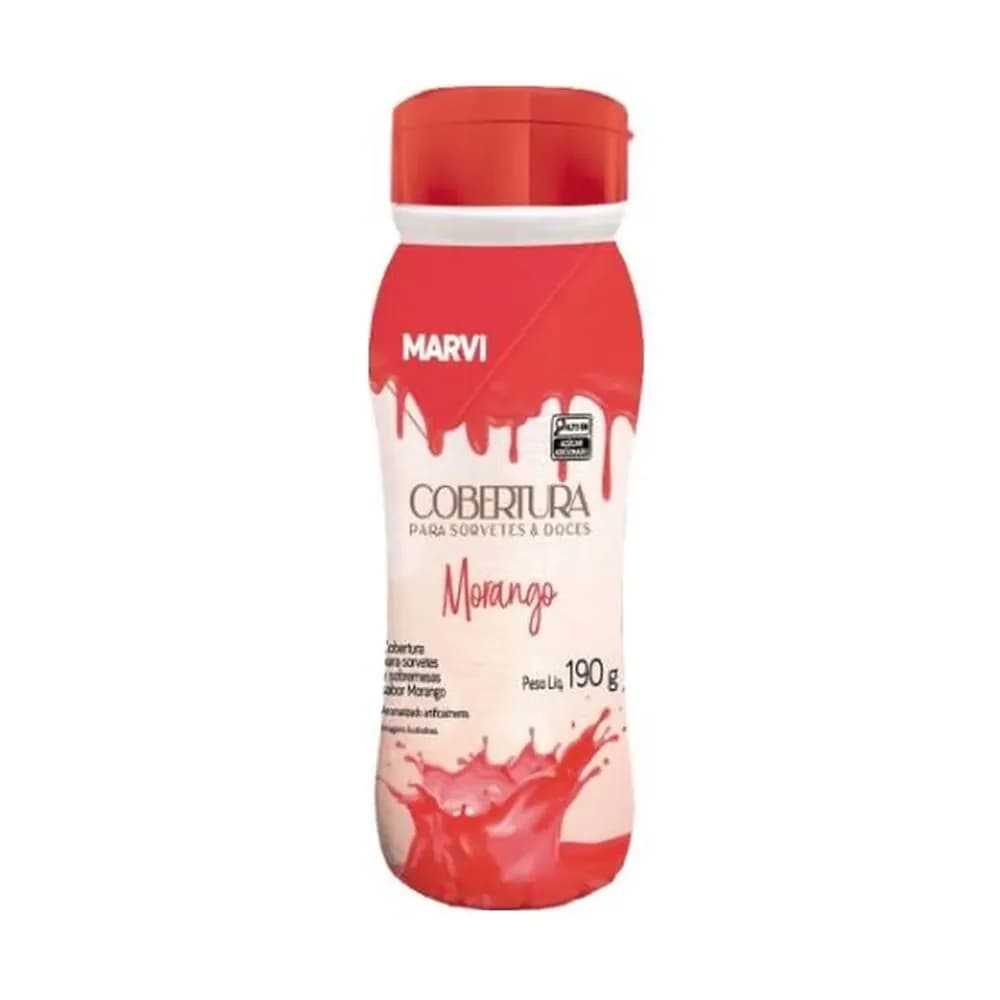 Cobertura para sorvete morango marvi 190g