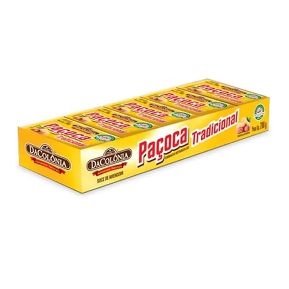 Pacoca tradicional dacolonia retangular embalagem 200g