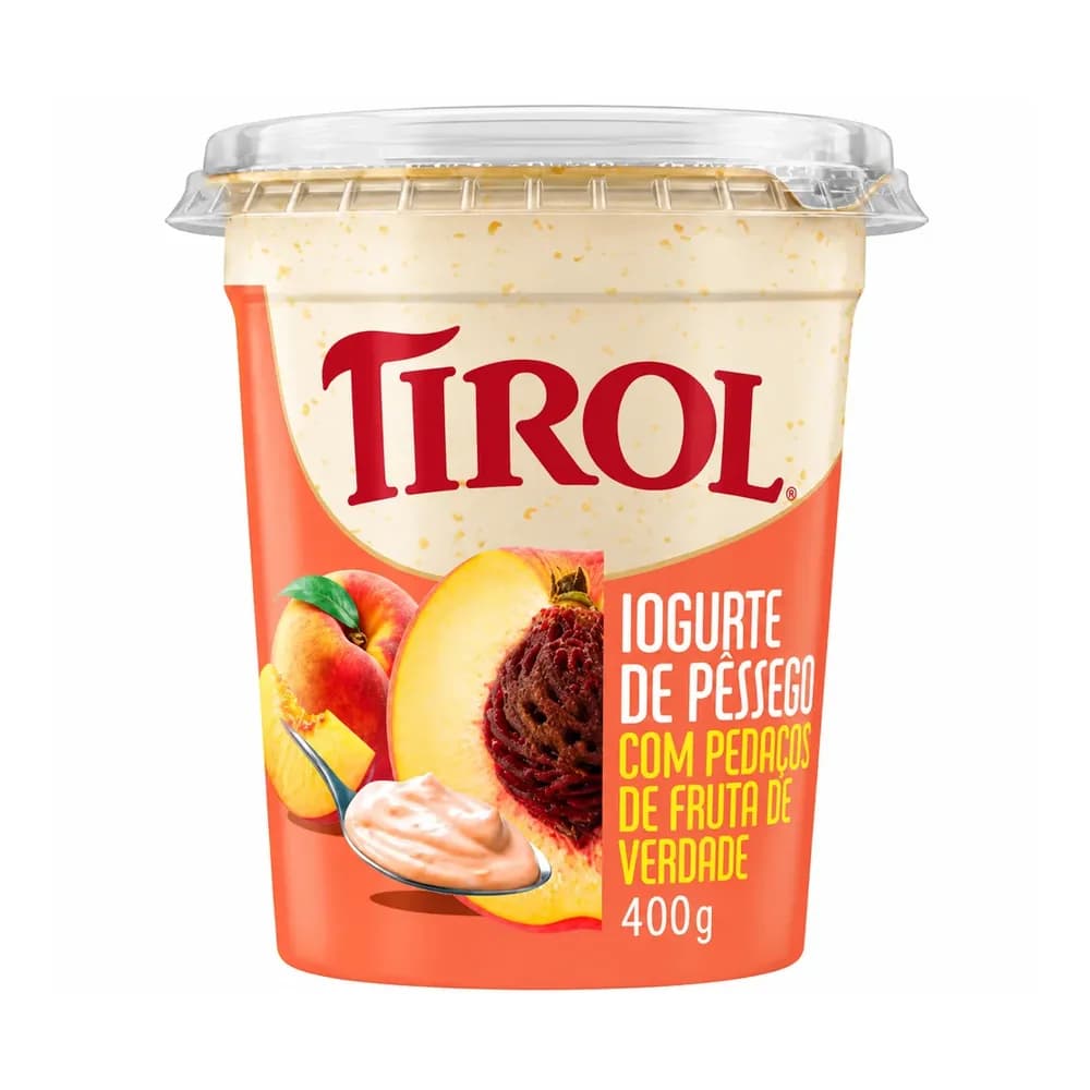 Iogurte pedaços pessego tirol 400g