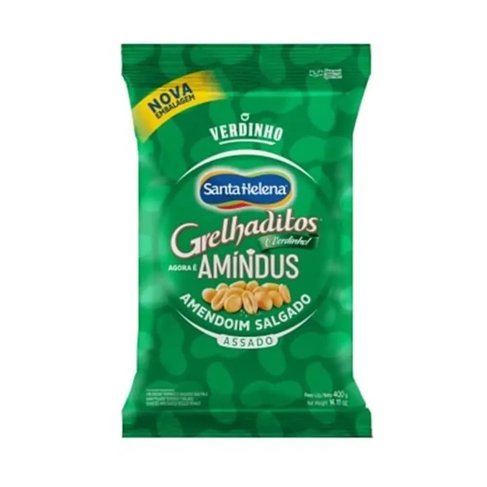 Amendoim torrado salgado sem pele grelhaditos 400g