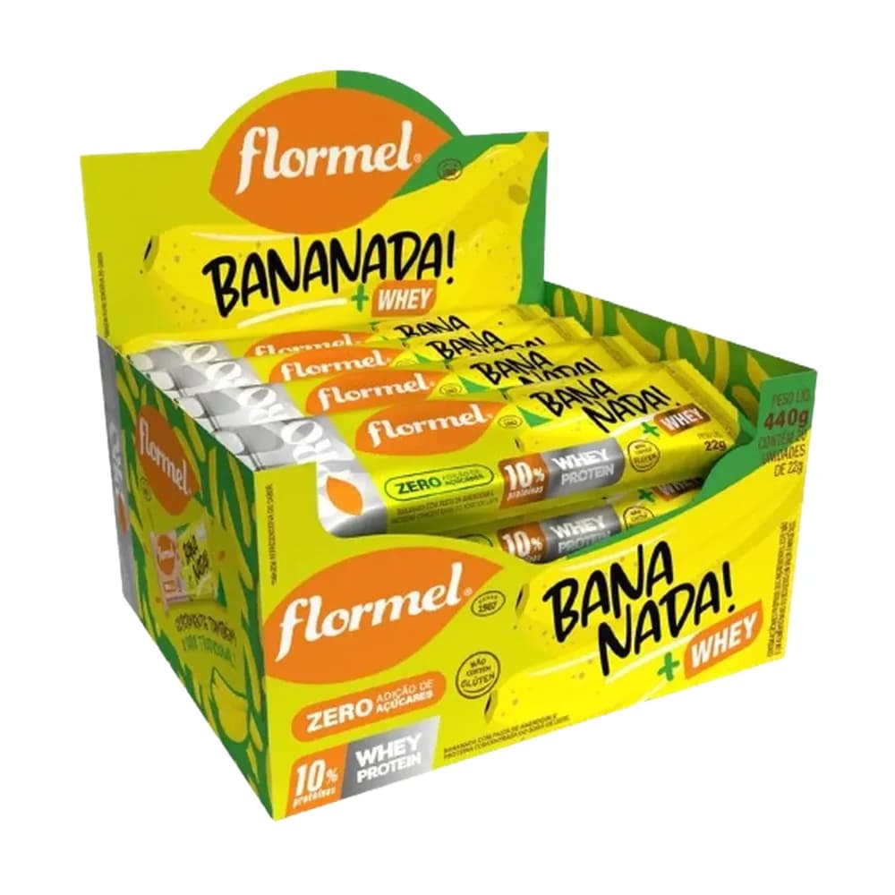 Banana desidratada com proteina 22g flormel