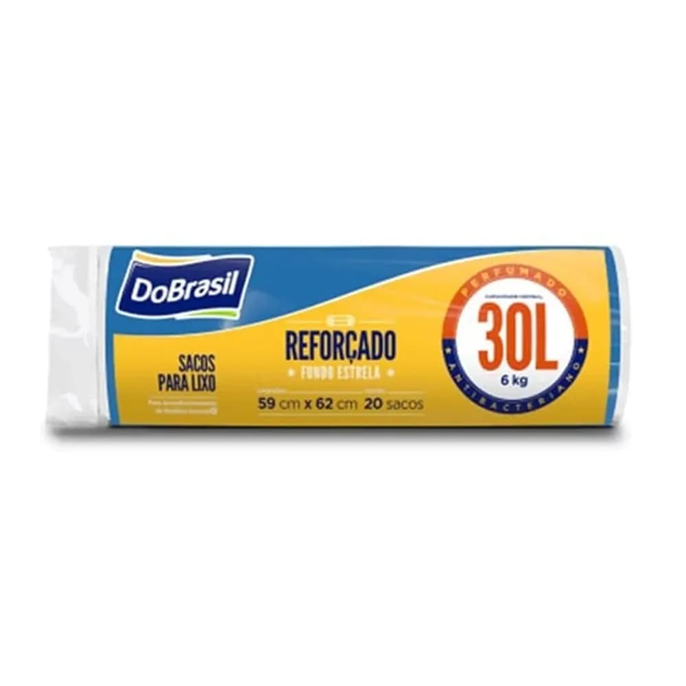 Saco de lixo do brasil perfumado azul 30 litros embalagem 20un