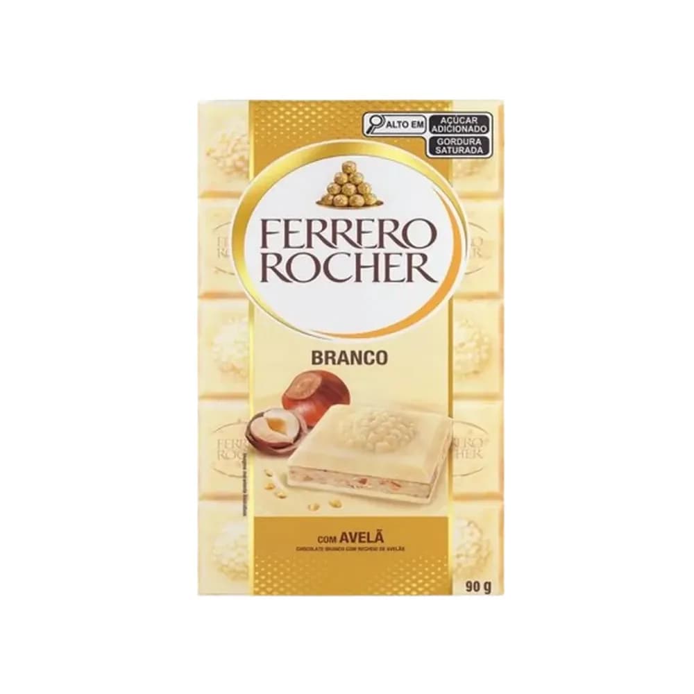 Chocolate barra branco ferrero rocher 90g